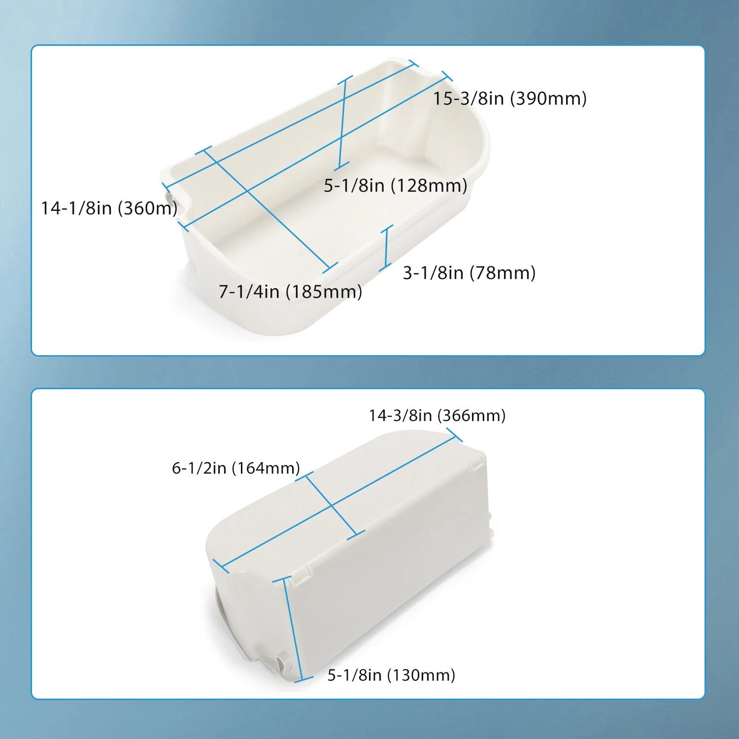 Set of 2 White Gallon Door Bins for Frigidaire Refrigerator