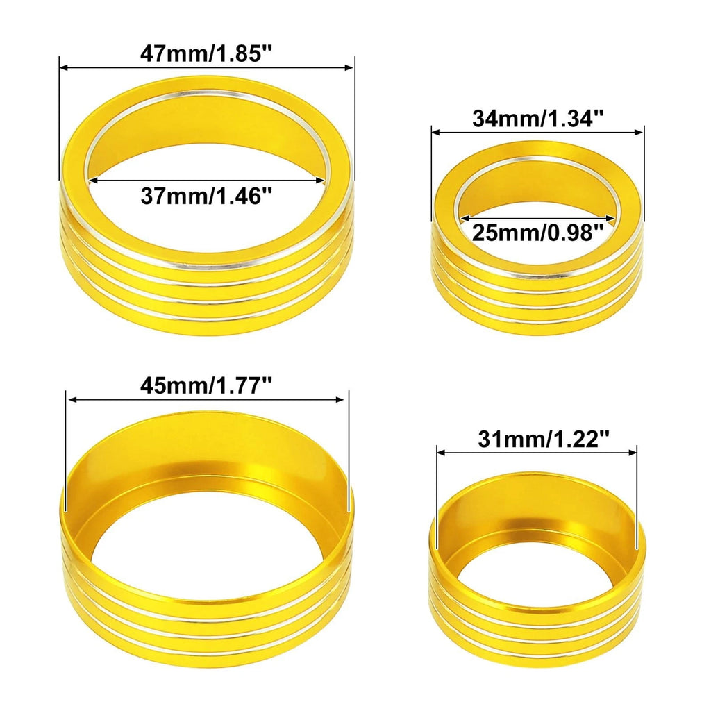 3pcs Gold Tone AC Climate Control Knob Trim for Subaru Forester 