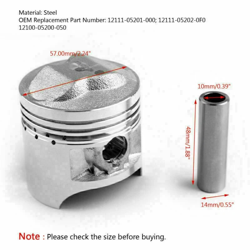 Piston Kit 57.25mm for Suzuki GS125 GS125S/E (1982–2002) 12111-05202-0F0