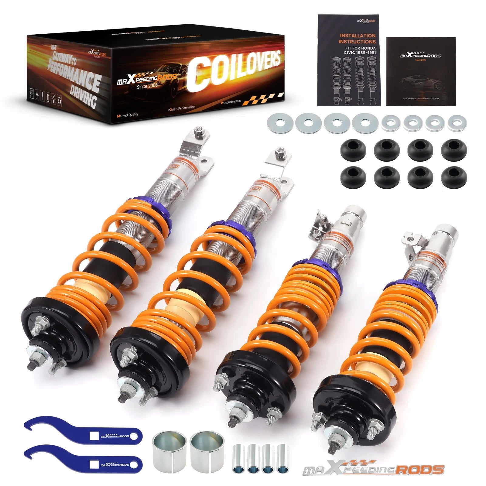 MaXpeedingrods NEW Comfort 1 Coilovers Lowering Kit For HONDA CIVIC 1996-2000 EK