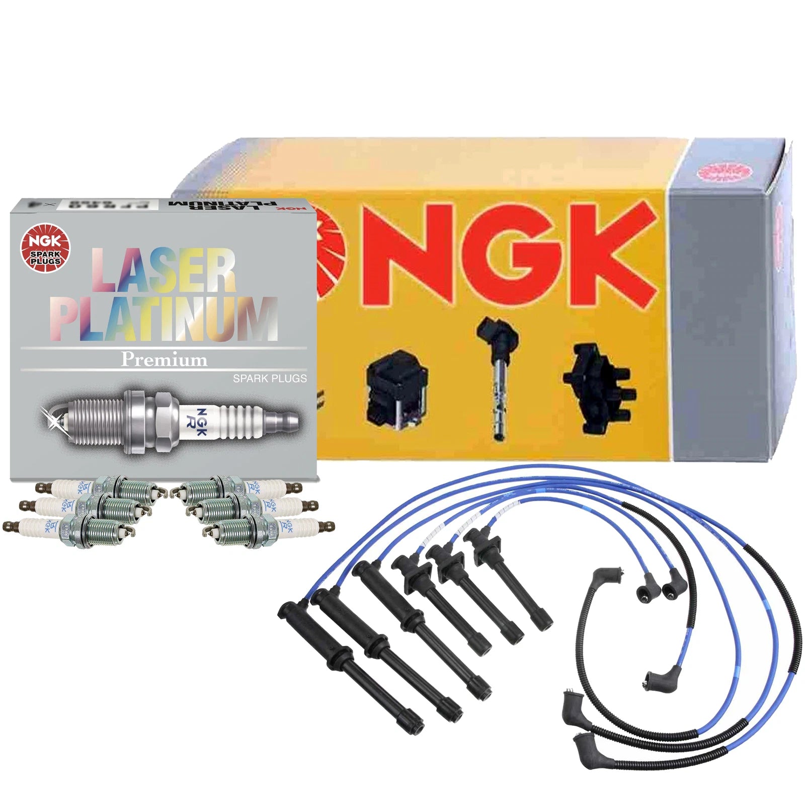 Set of 6 NGK Laser Platinum Spark Plugs for Mazda 626, Millenia, MX-6 (1991–1997)