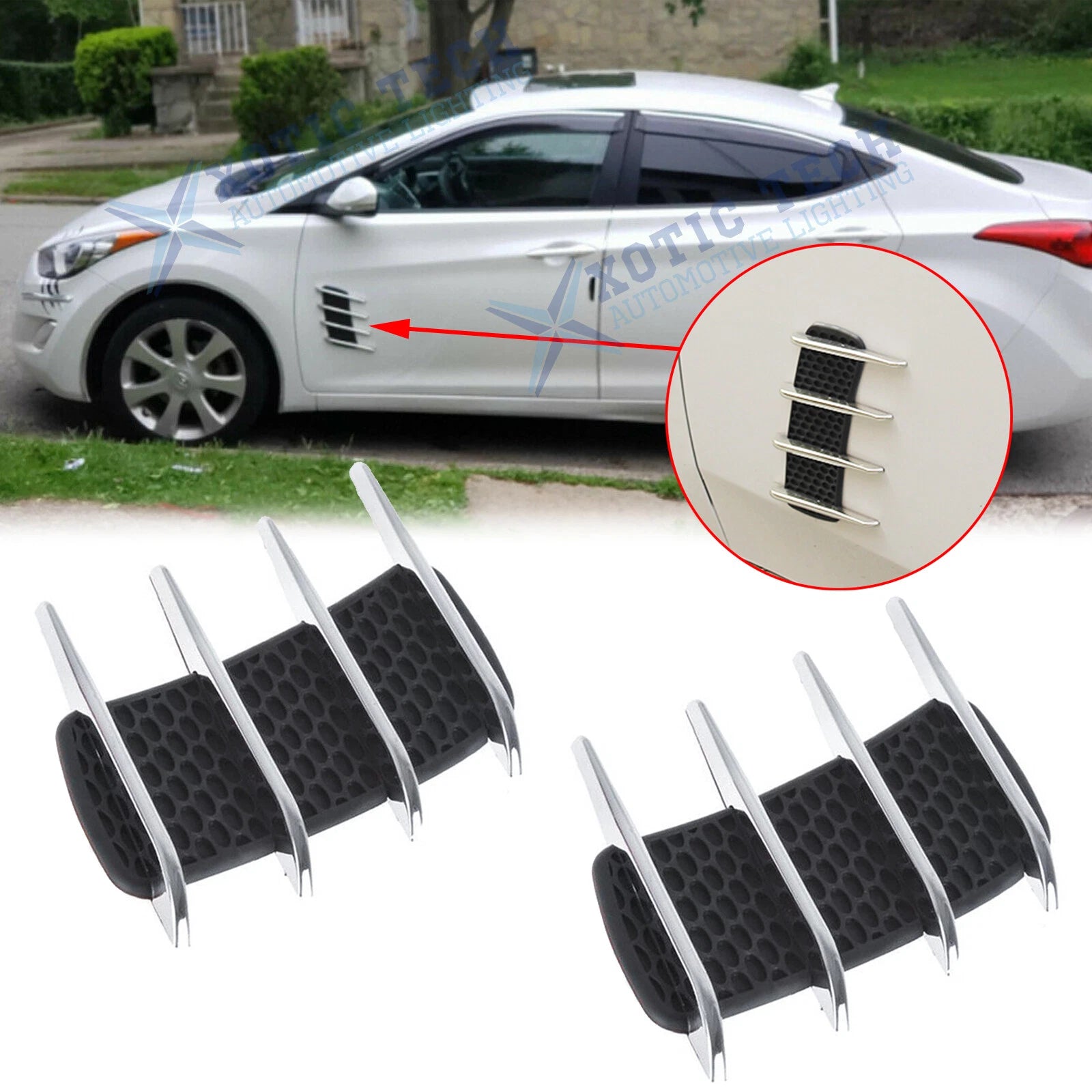 Universal for Car Side Fender Door Shark Air Flow Vent Intake Grille Trim (—)