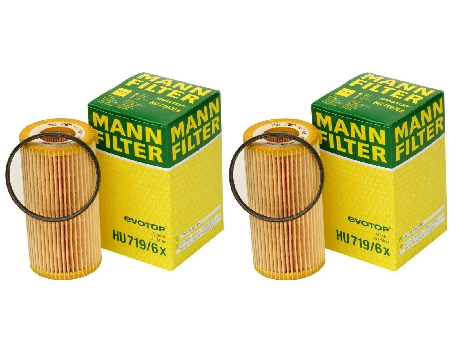Set of 2 Mann HU7196X Engine Oil Filters for Audi RS3 A4 VW Passat Beetle (2012–2020)