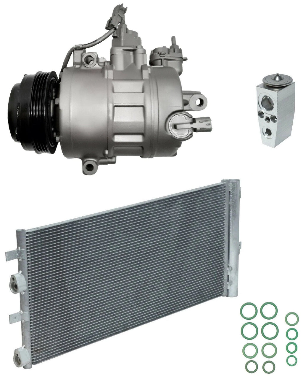AC Compressor Kit w Condenser Replacement for Lincoln MKZ 2.0L (2013–2015)