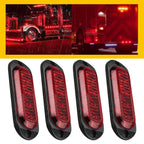 Set of 4 Red 4-LED Side Marker Lights for RV Truck Trailer