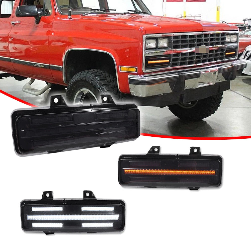 2X Smoked Switchback LED DRL Signal Lights for Chevy GMC Van