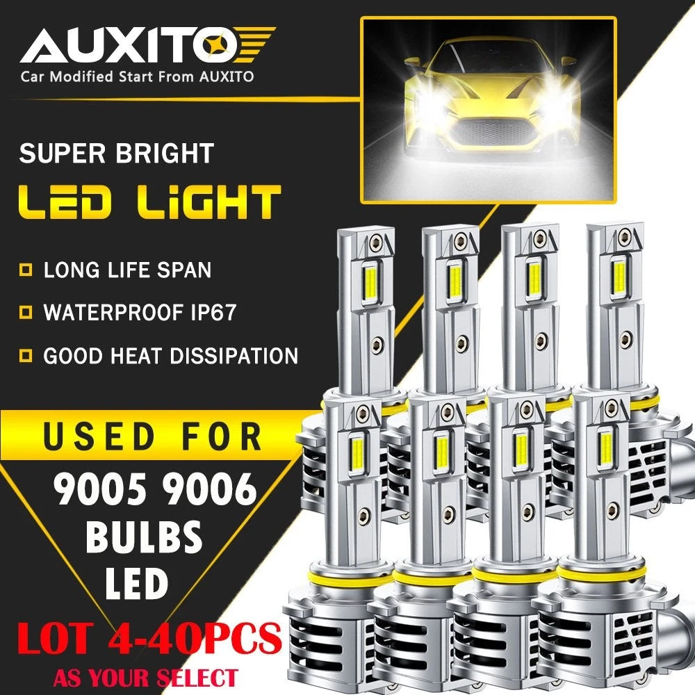 Set of 4 Auxito 9005 9006 LED Headlight Kit 6500K 60000LM for