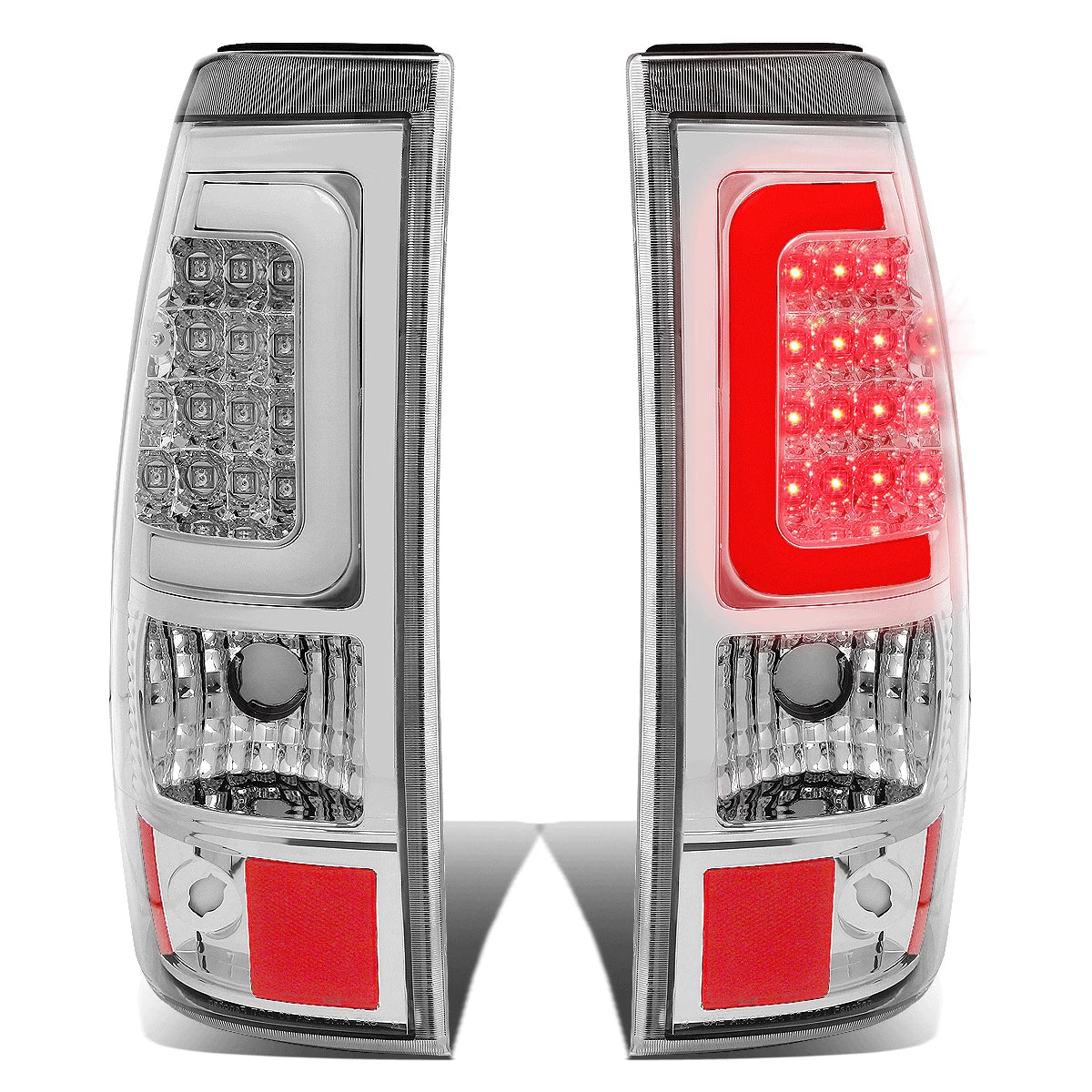 Smoked Headlight + Clear Bumper + Chrome 3D LED Tail Light for Silverado (2003–2007)
