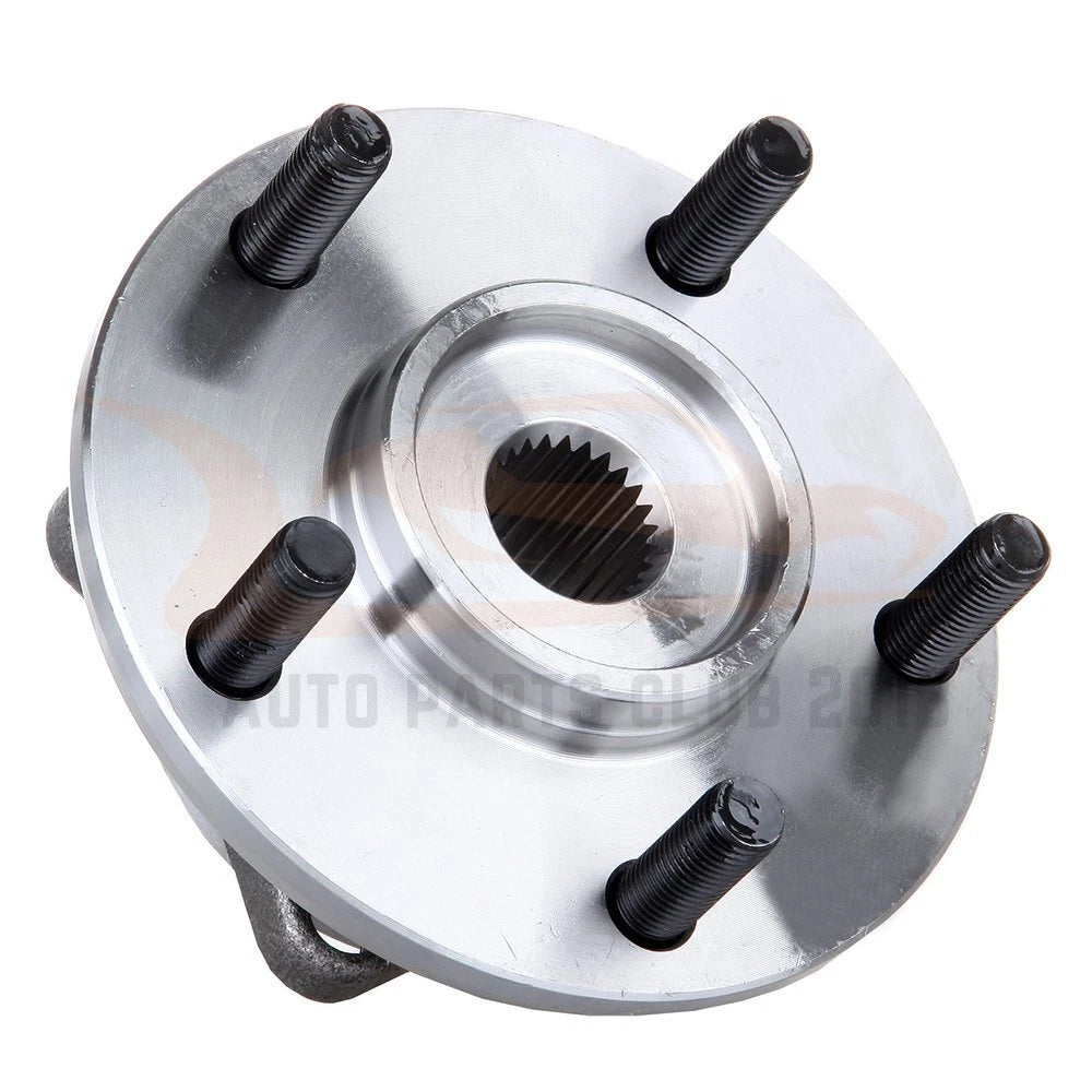 Set of 2 Front Wheel Hubs and Bearings + 2 Outer Tie Rod Ends for Chrysler