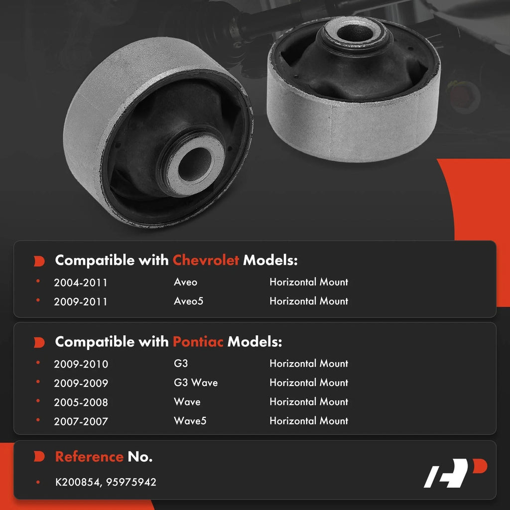 2X Front Lower Rearward Bushing for Chevrolet Aveo (2004-2011)