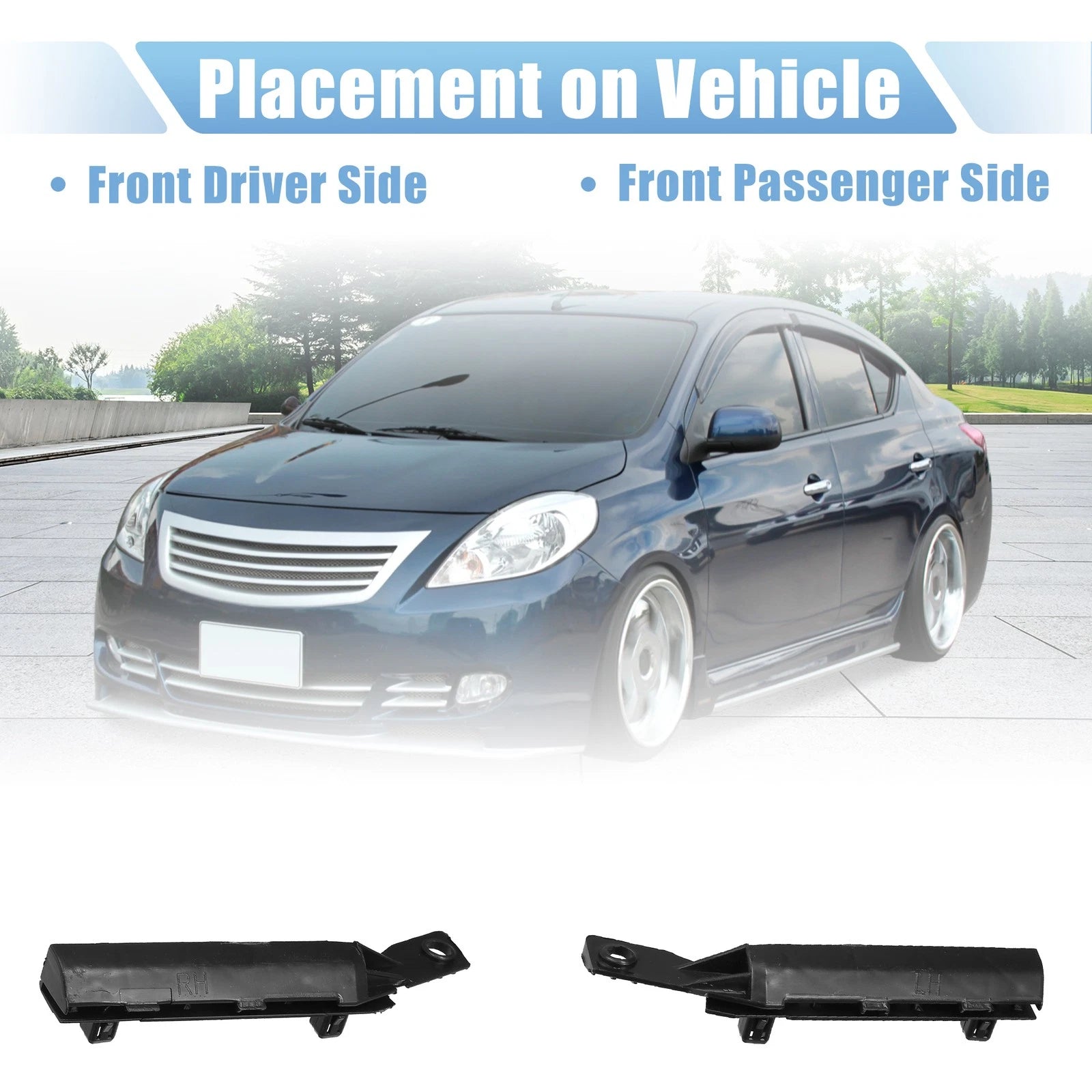 1 Pair Front Bumper Mounting Support Bracket 62224EM30A for Nissan Versa (2007–2012)