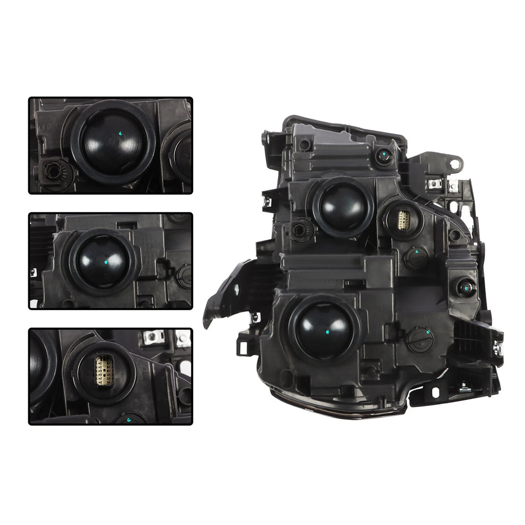 Set of 2 Halogen Headlights for Ram 2500 3500 (2019–2024) Left+Right Black