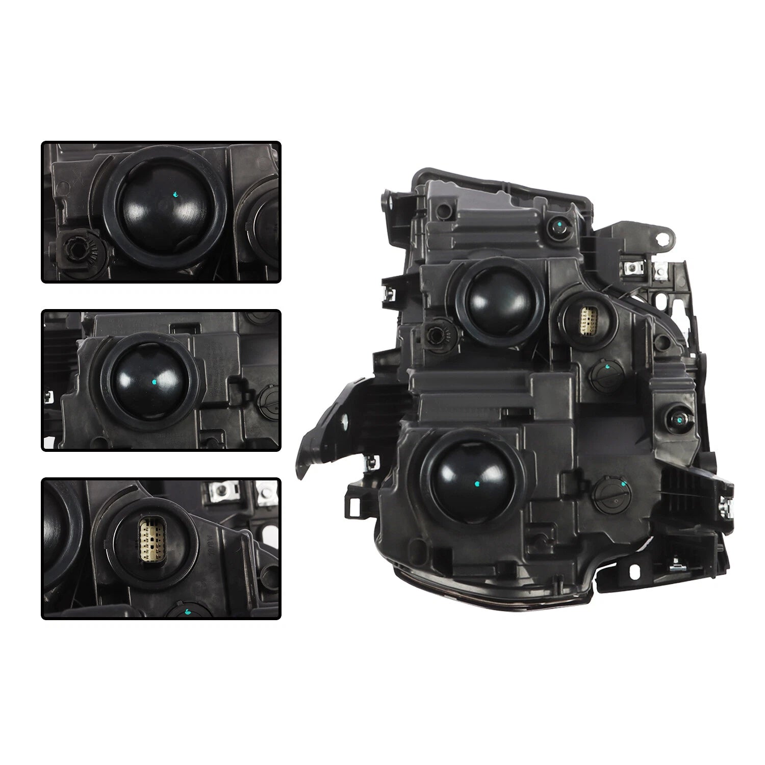 Set of 2 Halogen Headlights for Ram 2500 3500 (2019–2024) Left+Right Black
