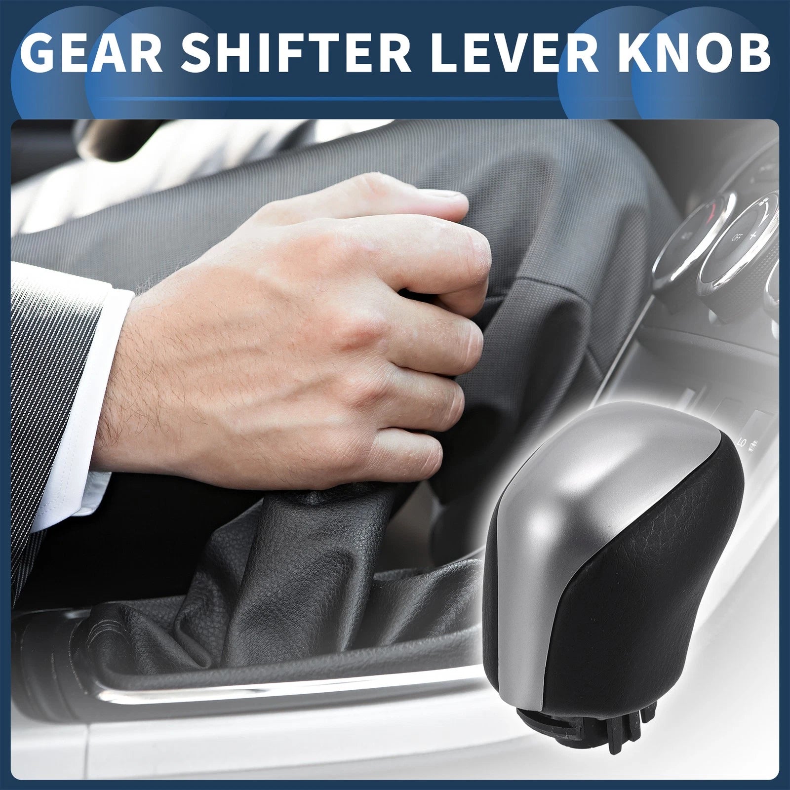 Automatic Gear Shifter Knob for Toyota Mark X Reiz (2010–2017) Plastic Silver Tone