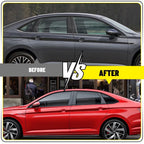 Set of 6 Gloss Black Pillar Posts Door Trim Covers for VW Jetta MK7 (2019–2021)