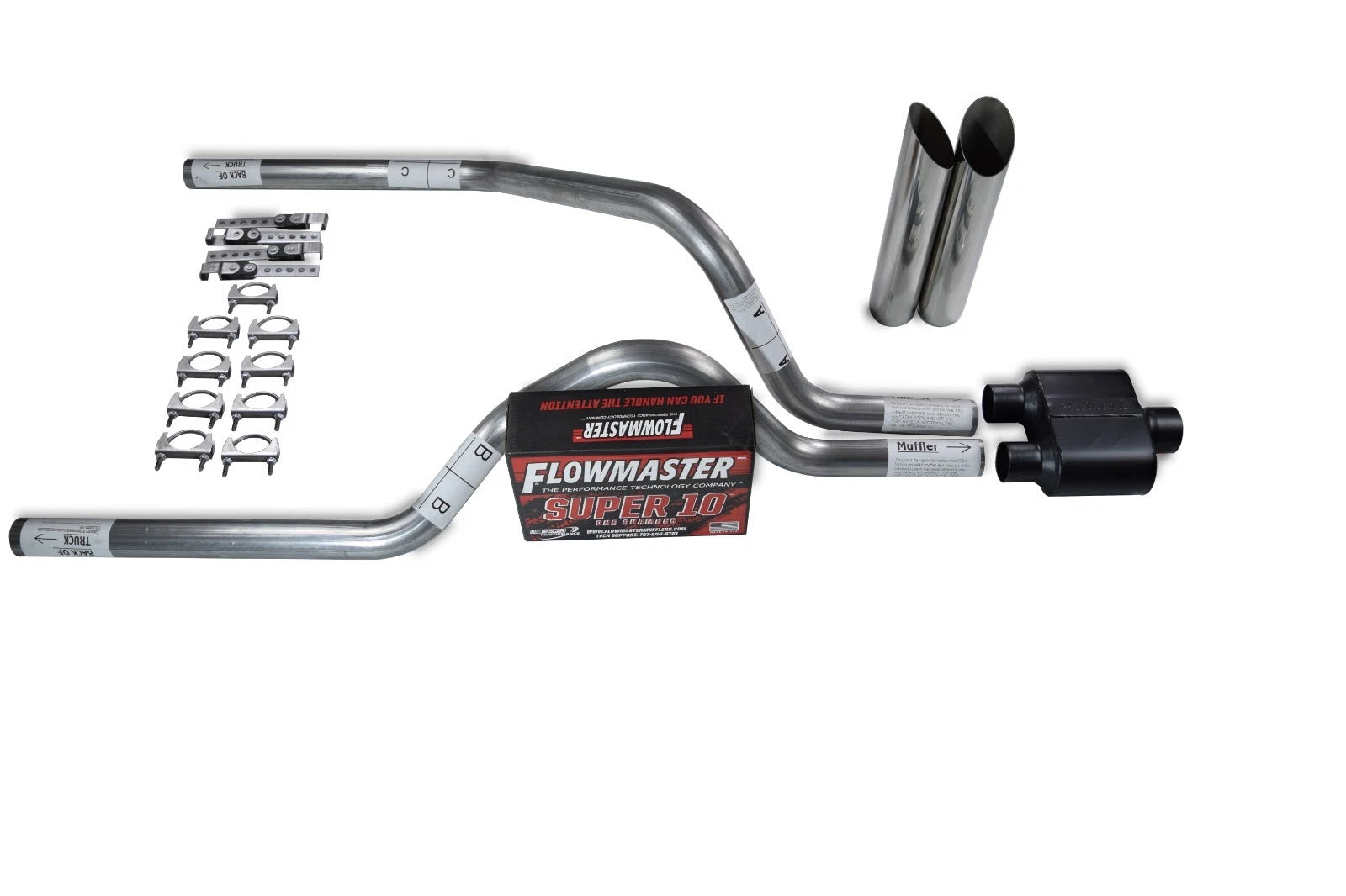 Dual Exhaust Kit for Dodge Dakota (1987–1996) - 2.5" Flowmaster Slash Tips