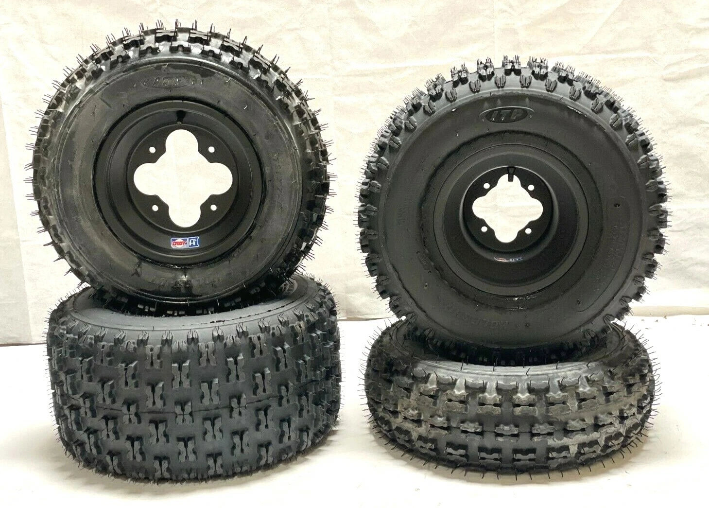 ITP Holeshot Tires + DWT A5 Black Rims for LTR450 LTZ400 KFX450R KFX400 (2006–2014)