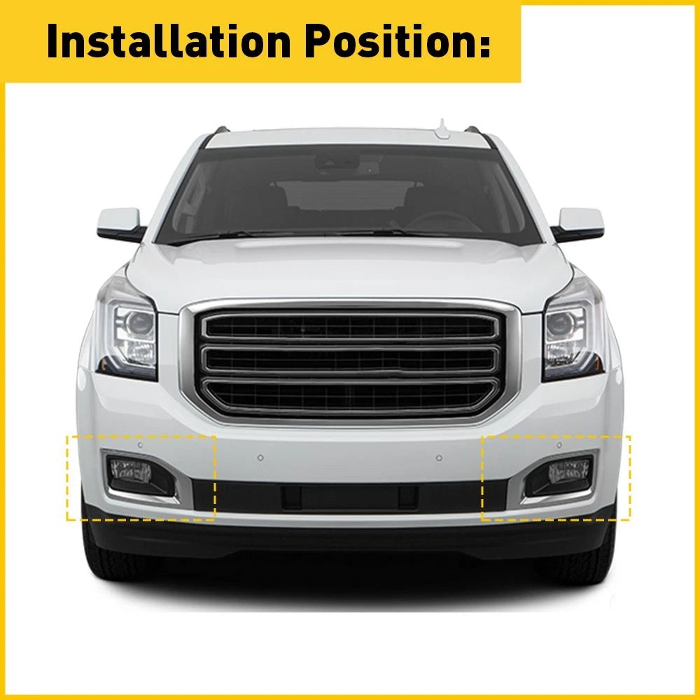 Fog Light Lamp Chrome Trim Covers for GMC Yukon XL (2015–2020)