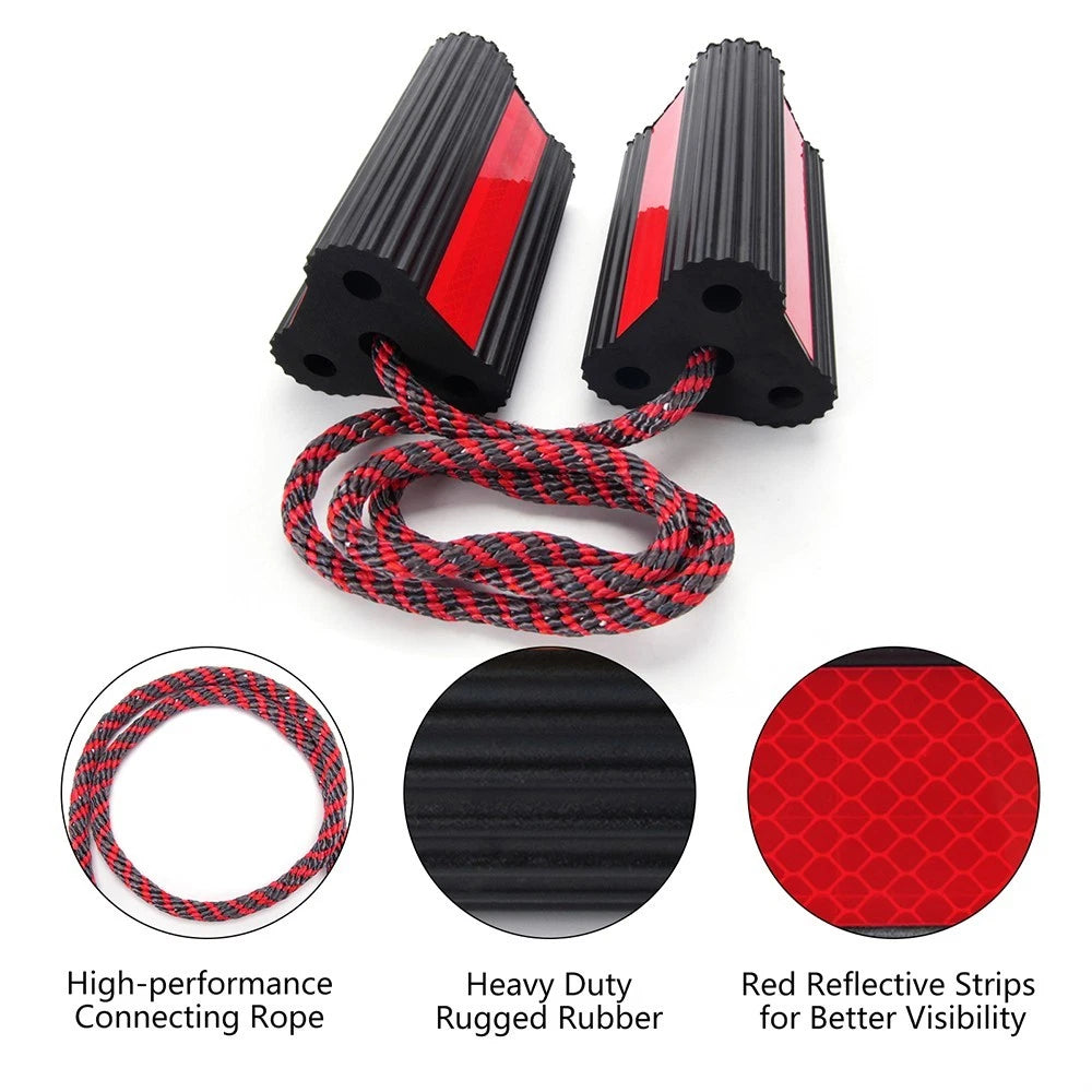 Set of 4 Heavy-Duty Rubber Wheel Chocks – Non-Slip