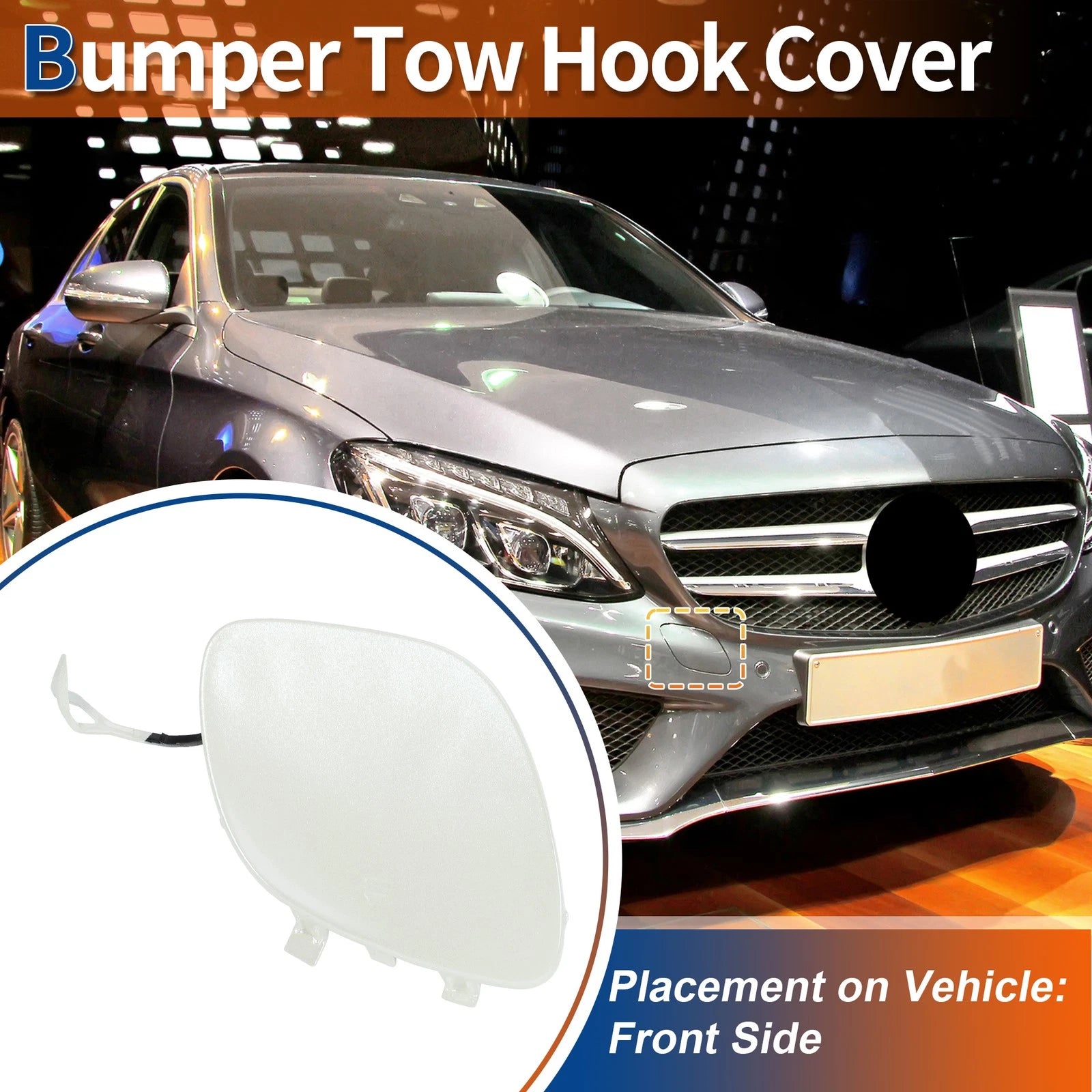 Tow Hook Cover for Mercedes-Benz (A2058850024) (Diamond White)