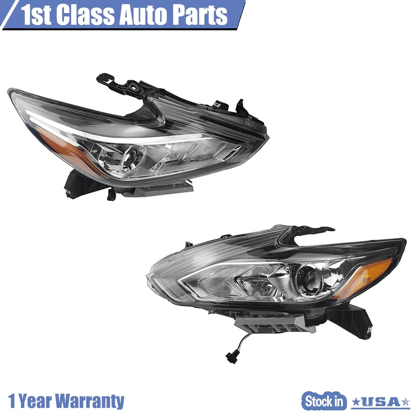 2X Halogen Headlight for Nissan Altima (2016–2018) W/o LED Right & Left