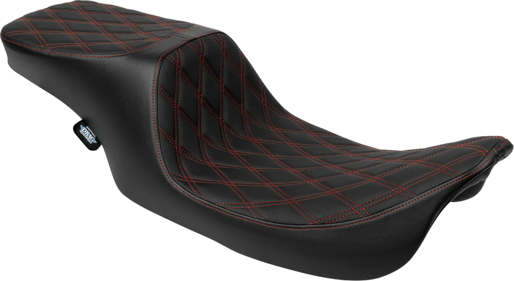 Predator 2-Up Seat for Drag Specialties (Vinyl, Double Diamond, Red)