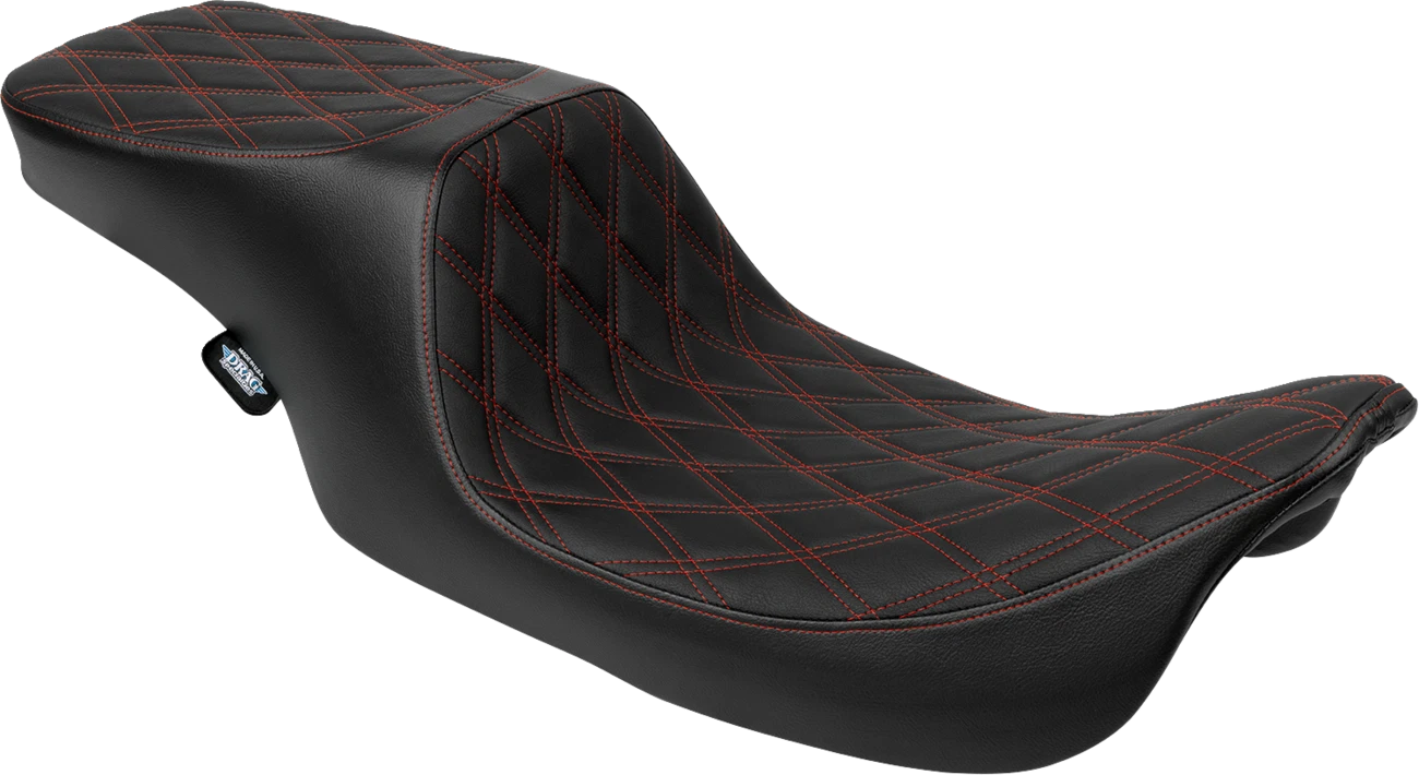 Predator 2-Up Seat for Drag Specialties (Vinyl, Double Diamond, Red)