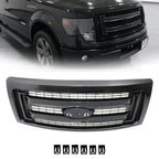 Front Bumper Upper Grille for Ford F-150 (2009–2014) Gloss Black
