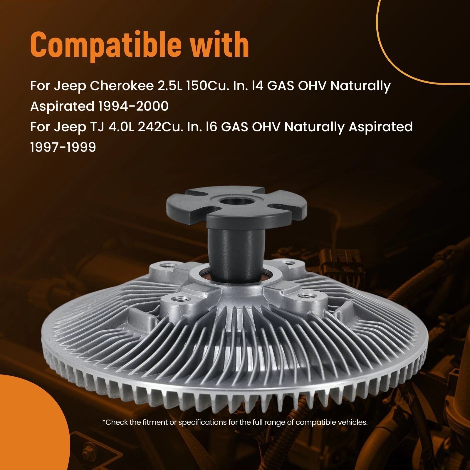 Aluminum Fan Clutch for Jeep Cherokee TJ Wrangler 2.5L 4.0L (1991–2000)
