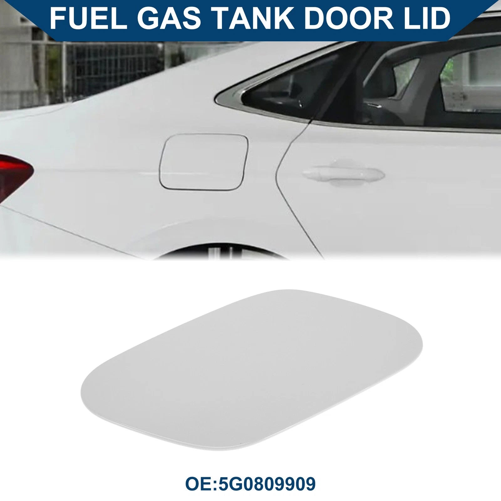 Fuel Tank Door Cap for Volkswagen Golf (2014–2018) White Filler Flap Cover