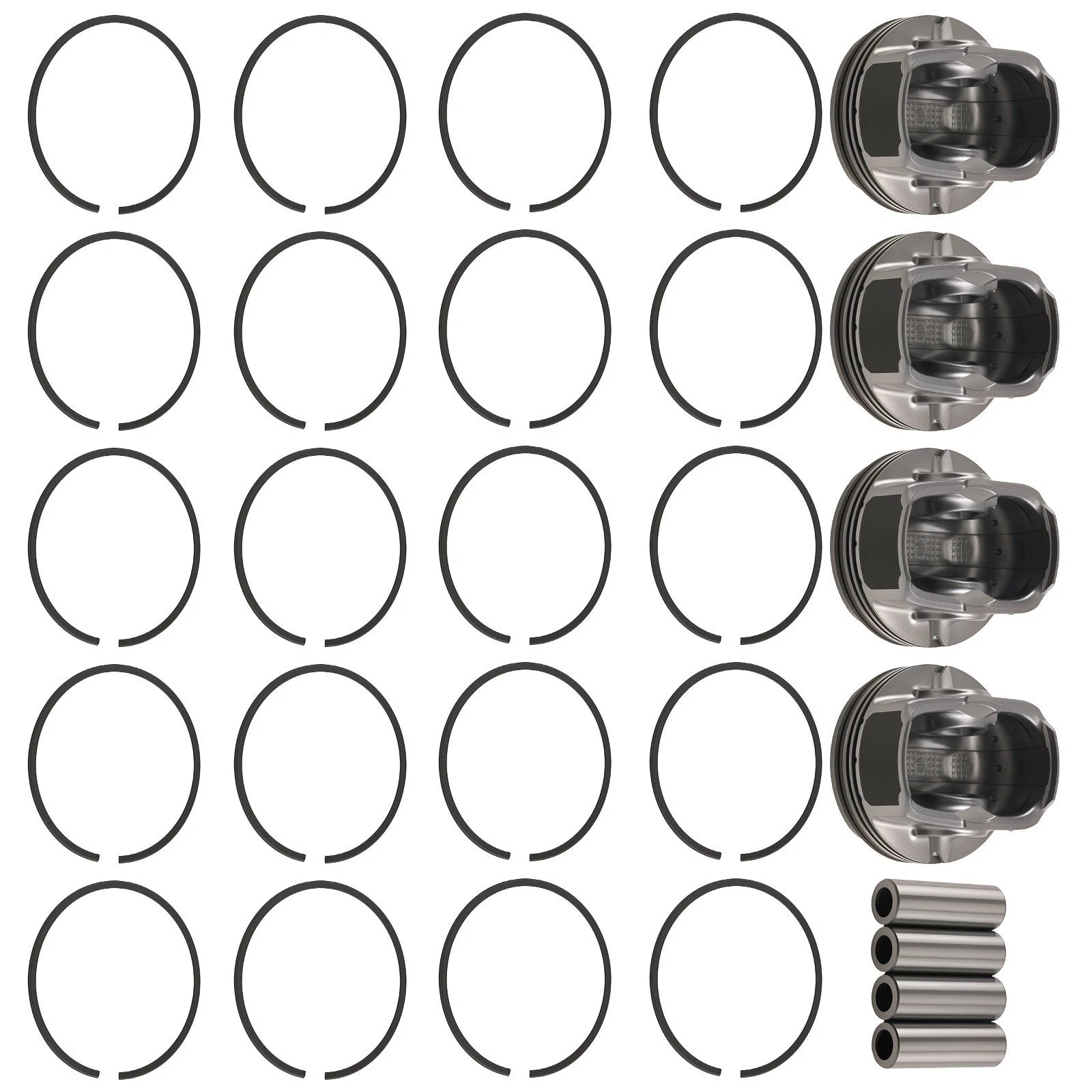 4 Piston & Ring Kit for Hyundai Kia Accent Rio 1.6L (2012–2016)