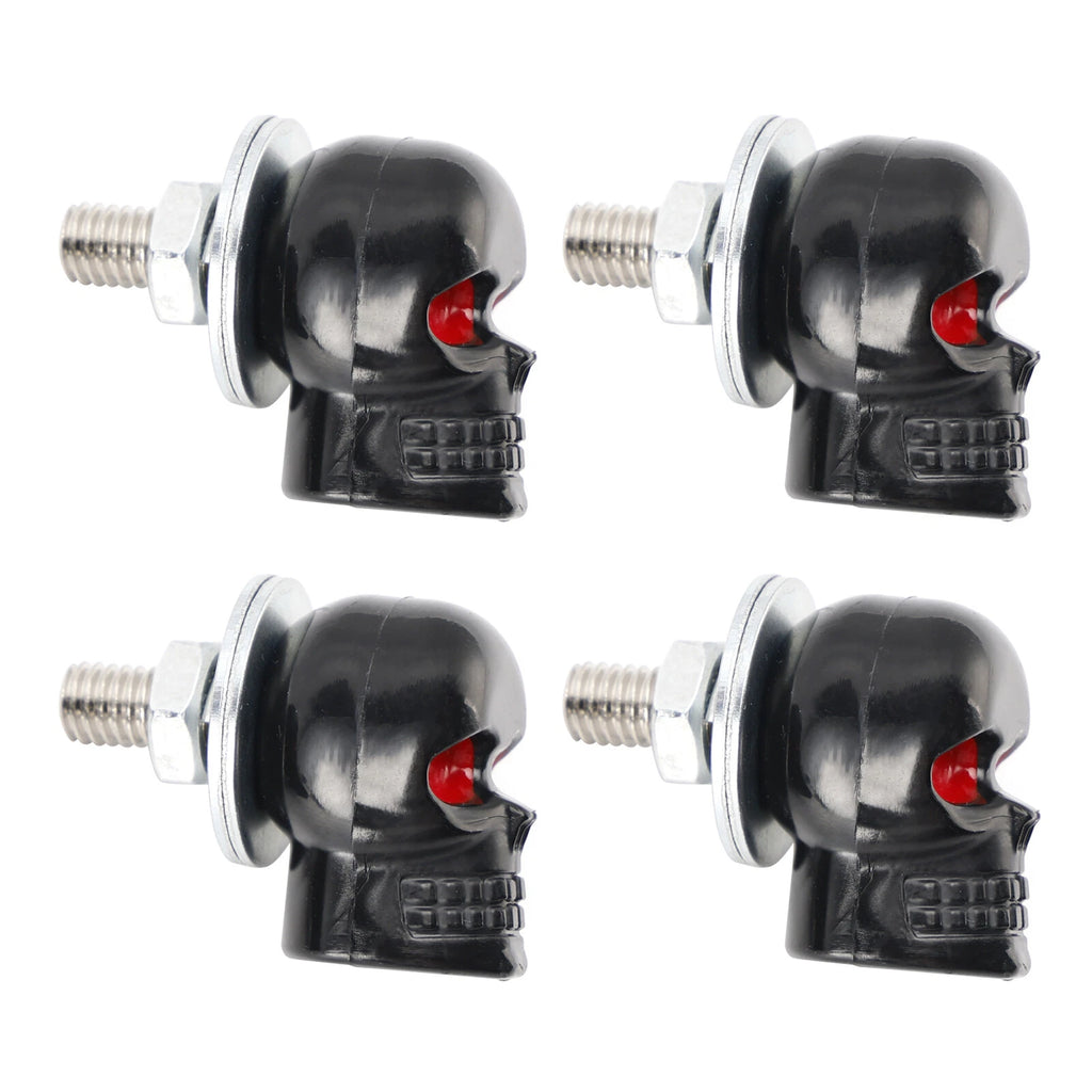 4X Skull License Plate Bolt Screw for Motorcycle Chopper Bobber (Custom)