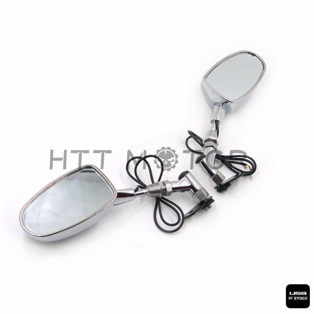 LED Turn Signals Integrated Indicator Racing Mirrors for Universal Vehicles (6mm)