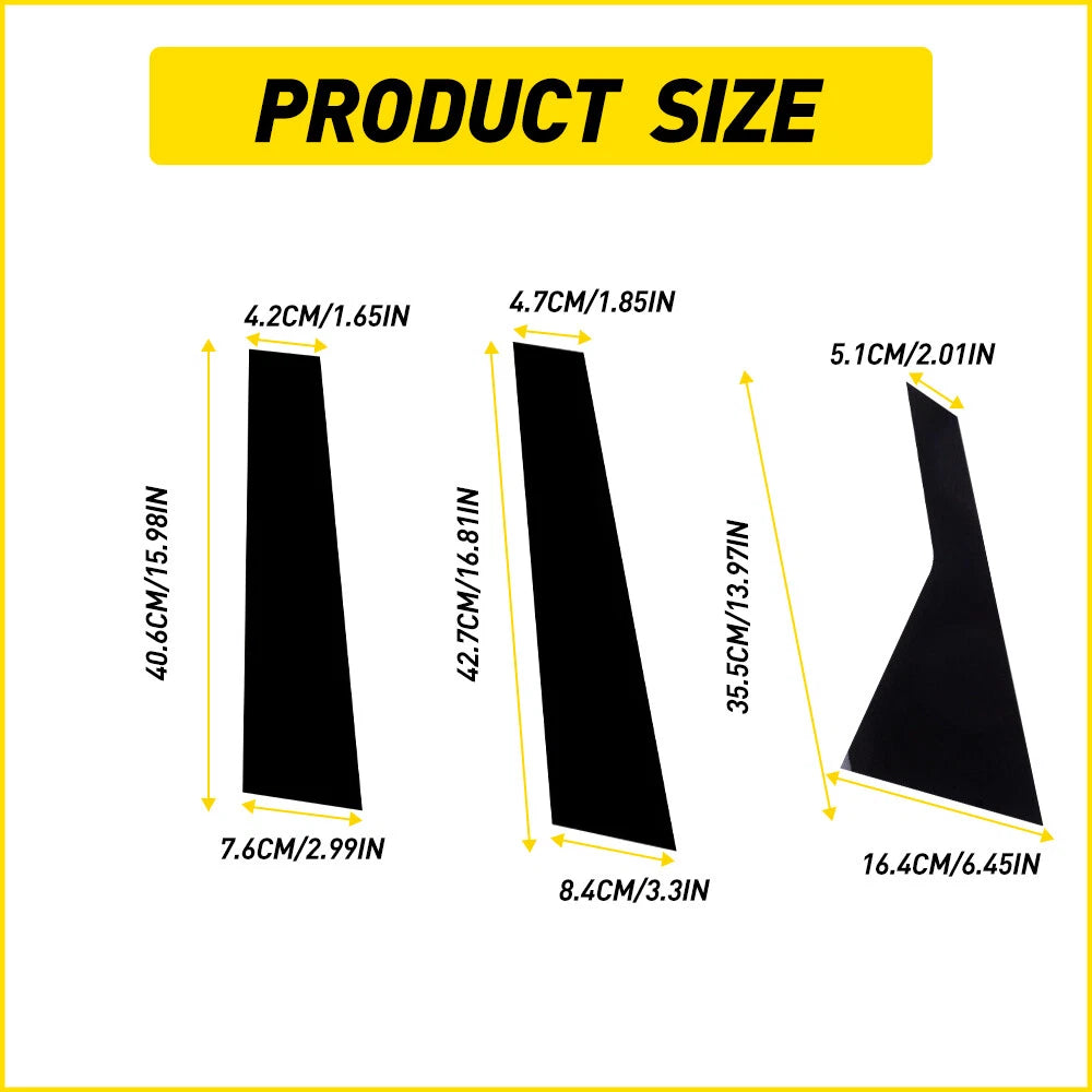 Set of 6 Black Pillar Post Covers for Hyundai Genesis G80 (2015–2022)