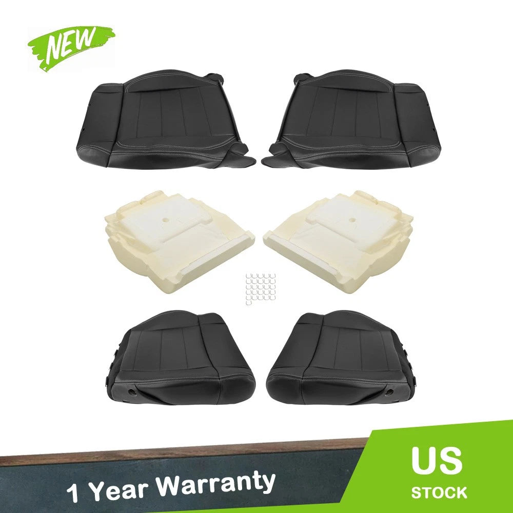 6pcs Seat Cover Set + Foam for Jeep Wrangler (2007–2012) Black