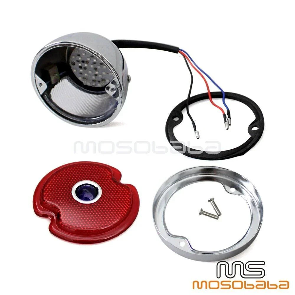 Retro LED Tail Light Red Brake Stop Lamp for Harley Ford Car Base (1933-1936)