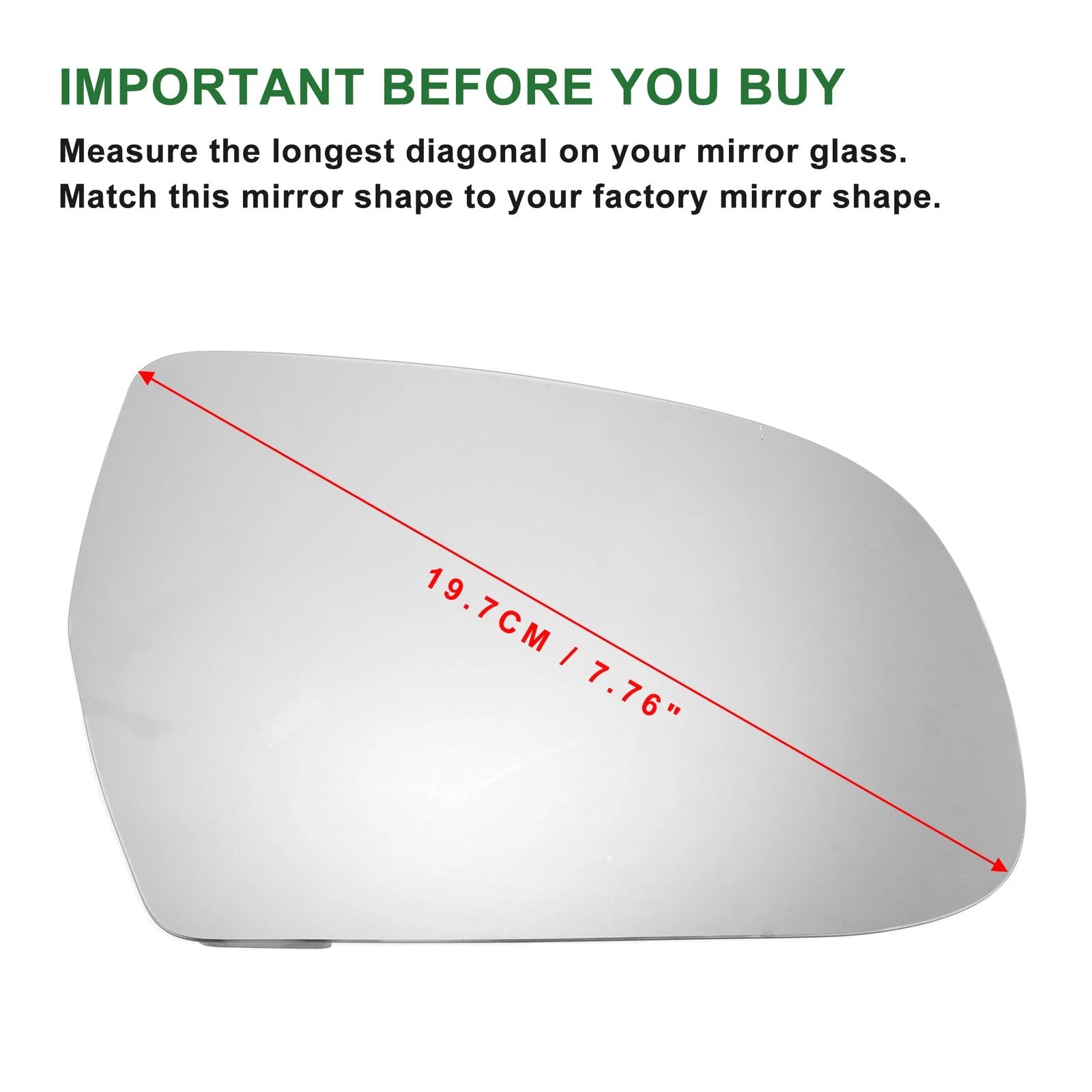 Heated Right Side Mirror Glass for Audi A3 A4 A5 (2010–2013)