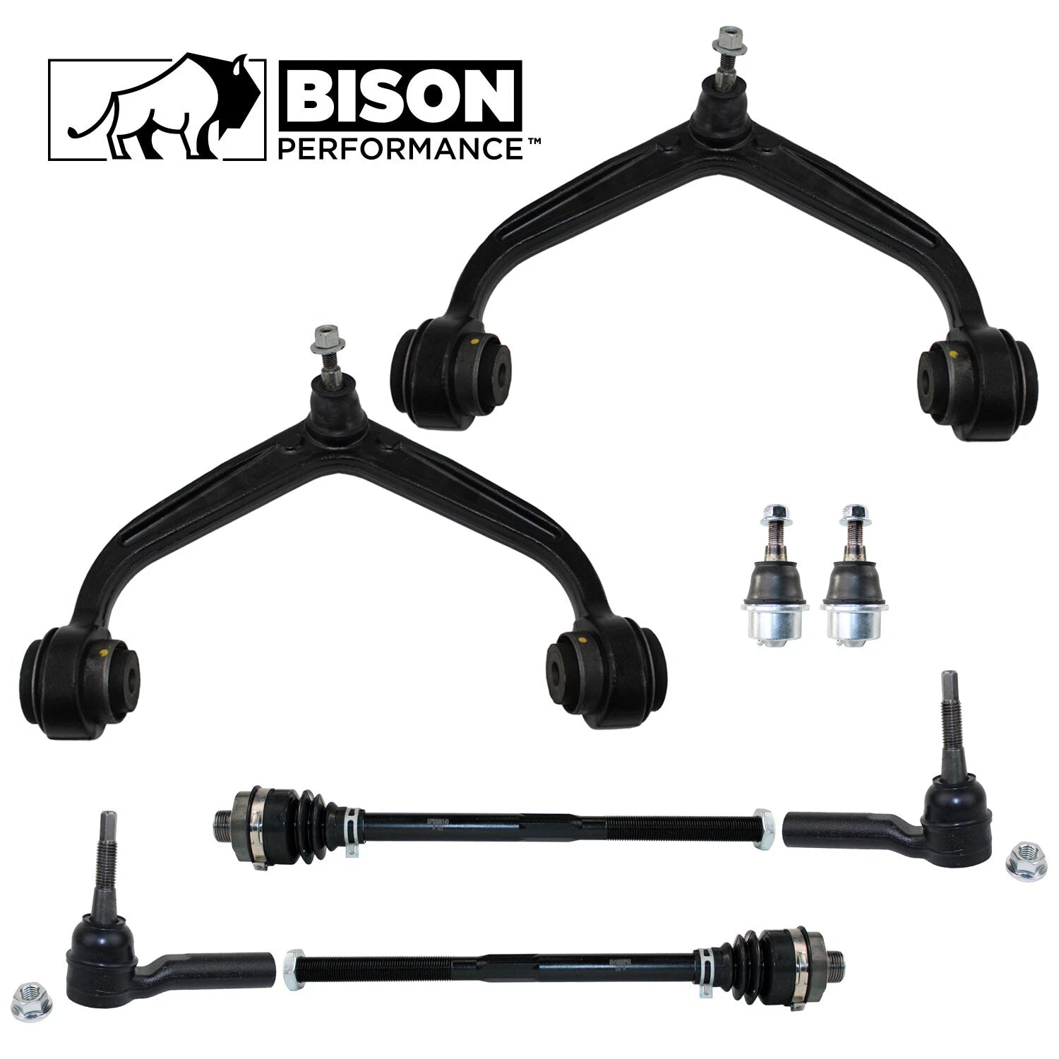 8pc Front Upper Control Arms & Tie Rod Ends Kit for Chevy GMC