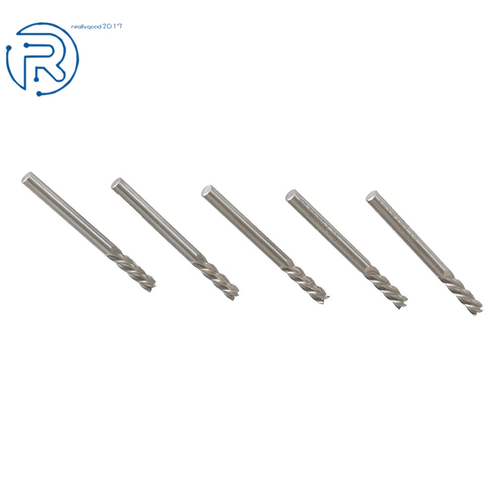 5-Pack 4 Flute Carbide End Mill 1/8" Shank for