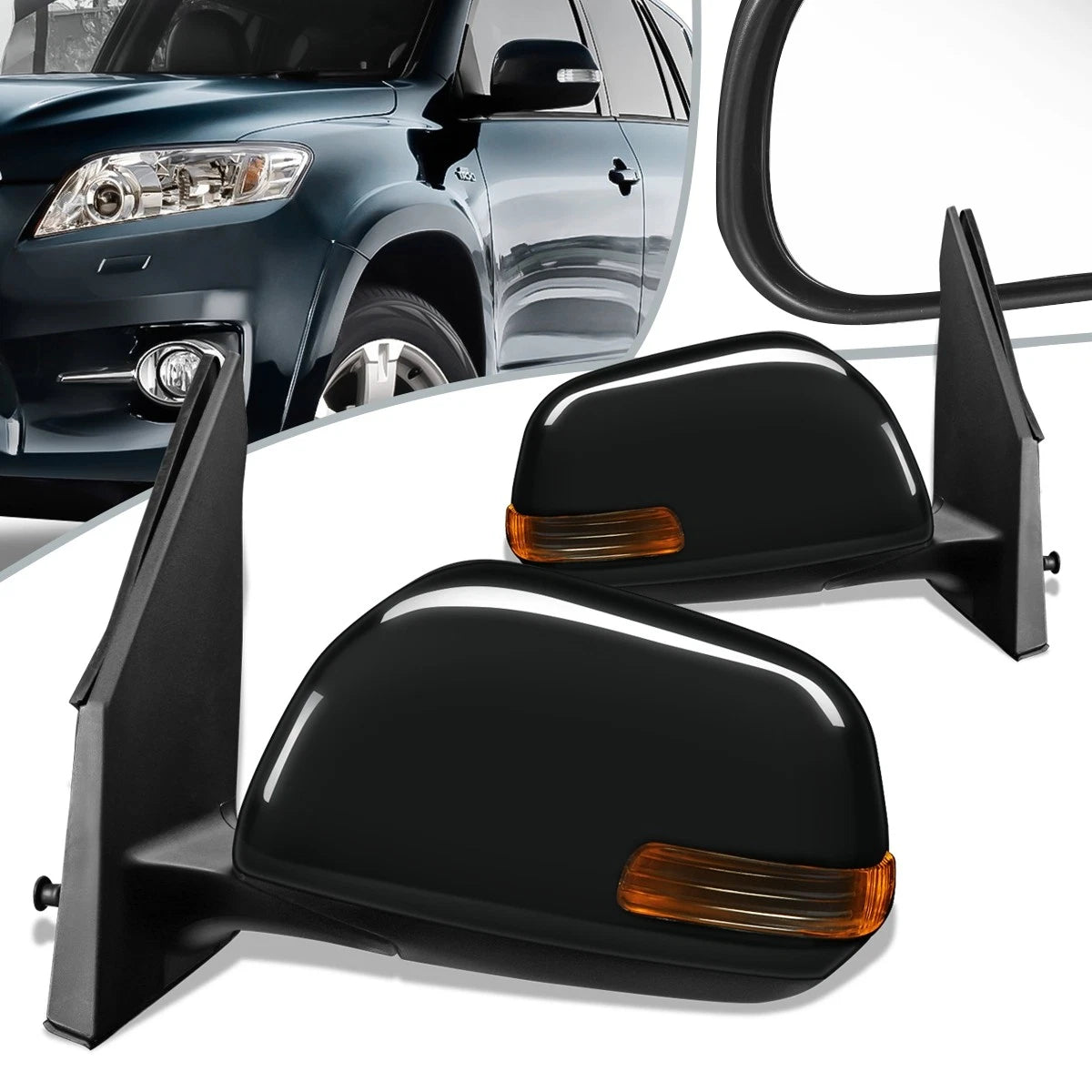 Pair Power Heated Signal Door Mirror for Toyota RAV4 (2009–2012) TO1320266 TO1321266