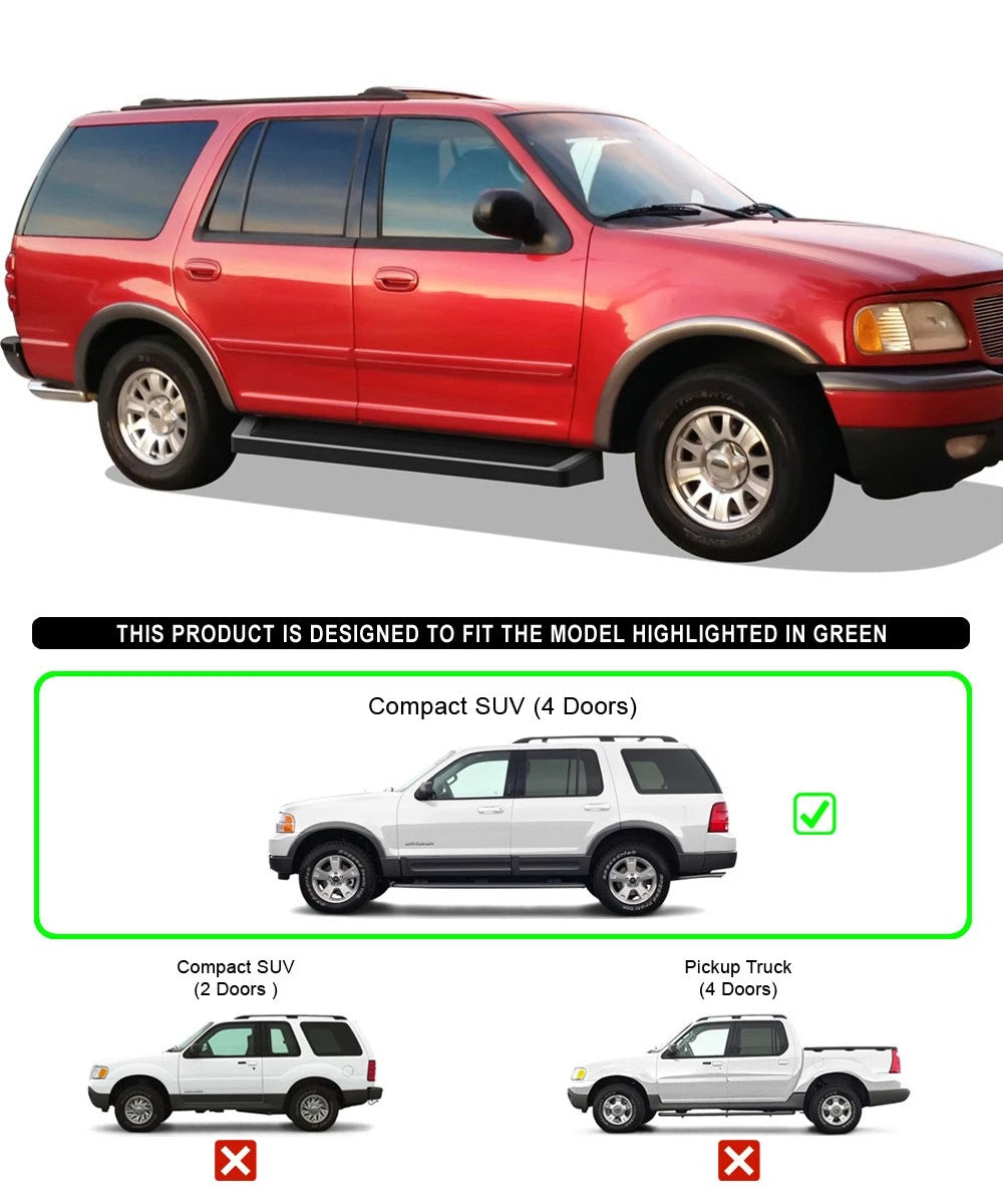 iBoard Black Running Boards for Ford Explorer (2002-2005)