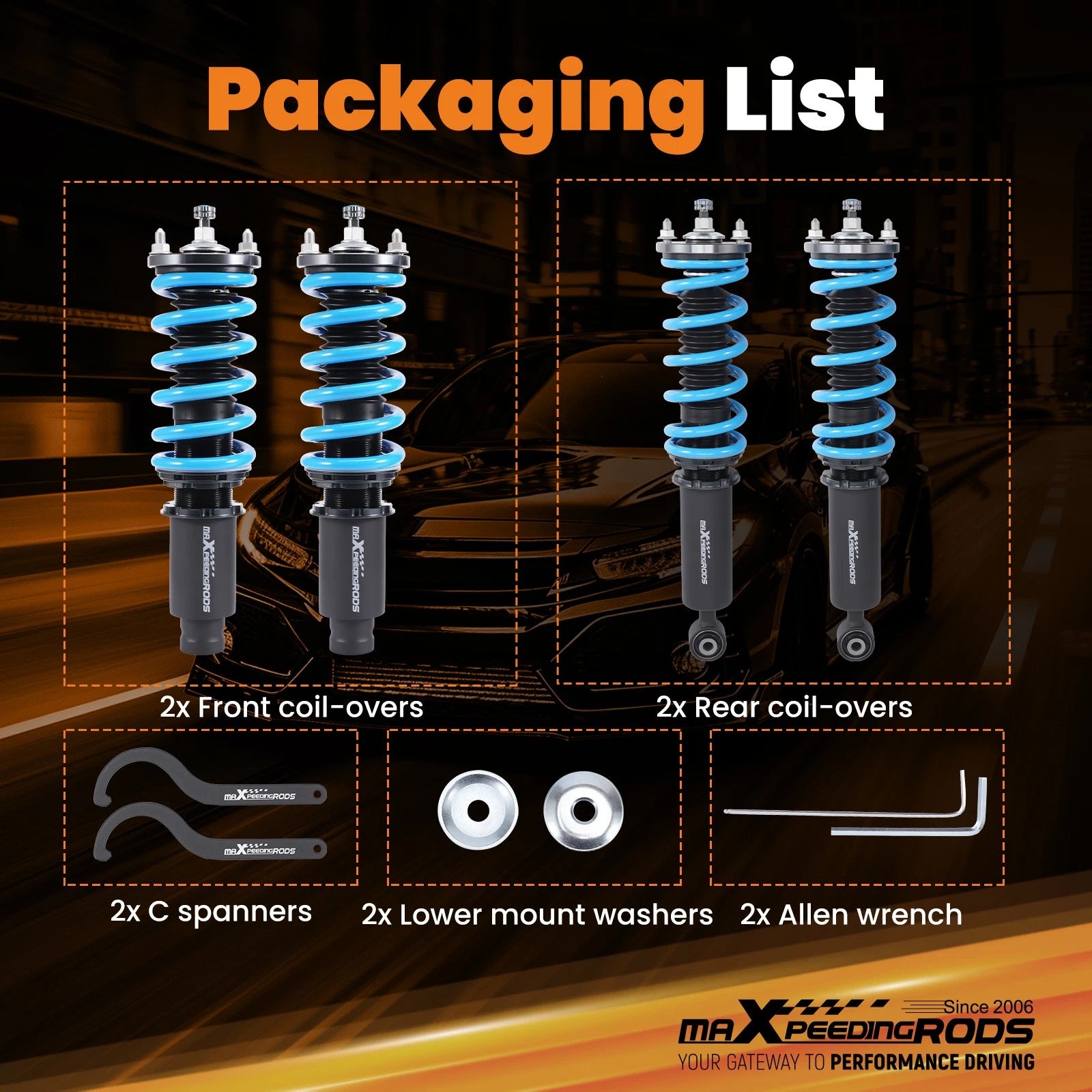 Adjustable Coilover Suspension for Honda CRV (1996-2001)