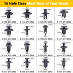 Set of 645 Bumper Clips for Auto Car Fender Push Pin (Universal)