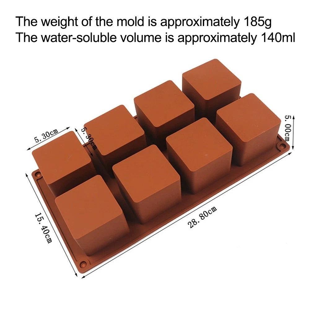 8 Compartment Silicone Baking Tool for Dessert Creation 5x3.5 cm