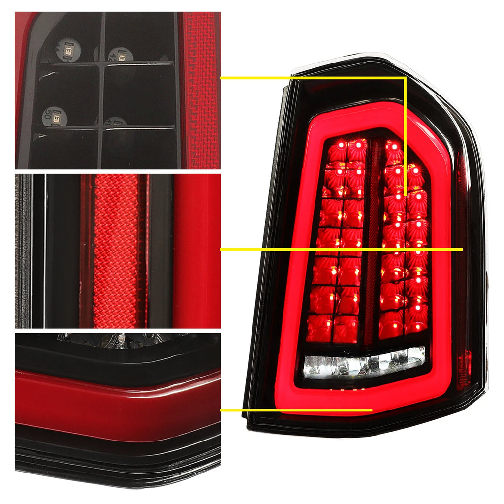 Full LED Taillights with LED Reverse/Signal for Chrysler 300 (2011–2014)