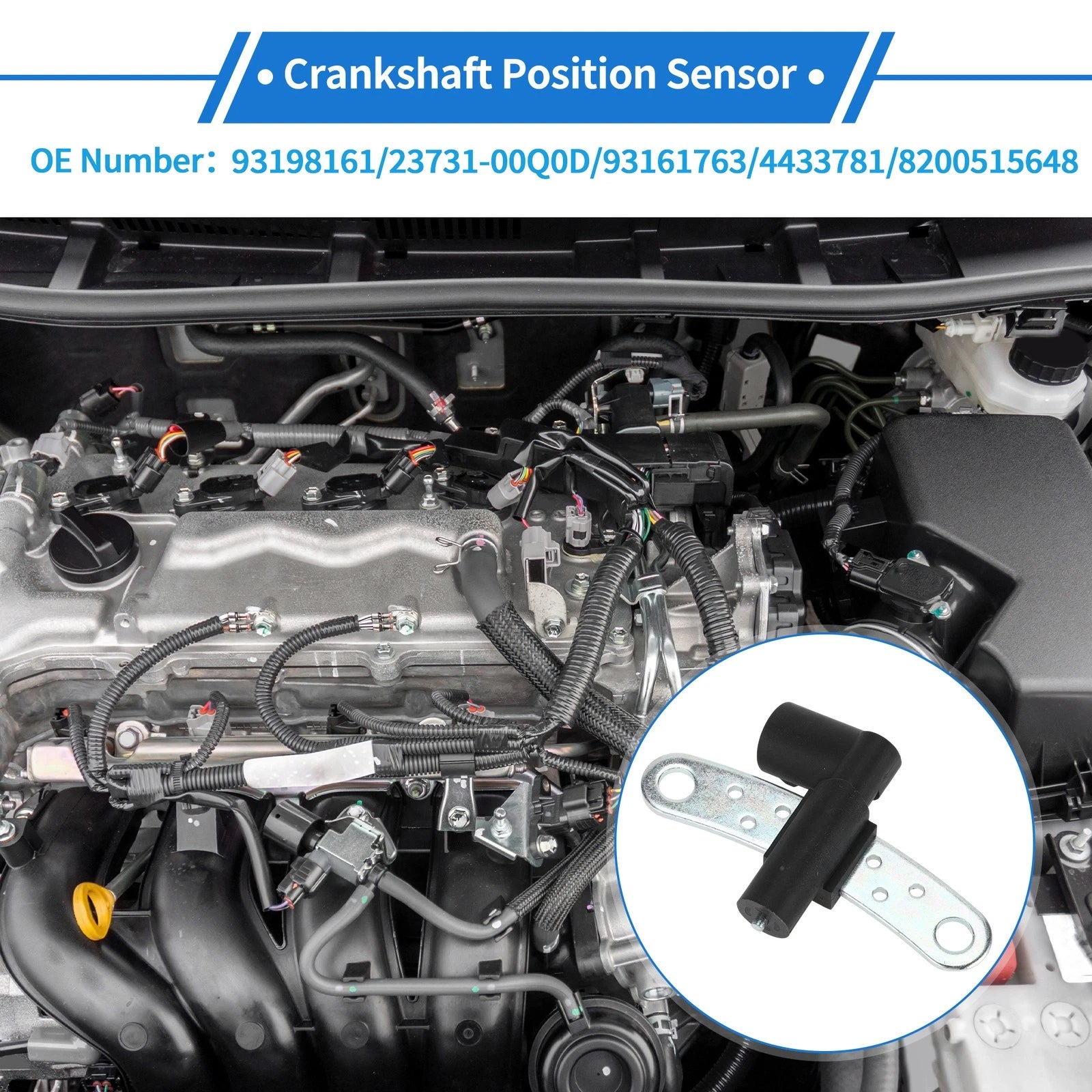 Crankshaft Position Sensor for Nissan Qashqai 2.0 (2007–2013) No. 23731-00Q0D