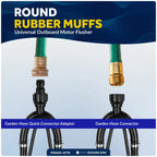 Dual Feed Outboard Motor Flusher Muffs & Gear Oil Pump Set for Universal