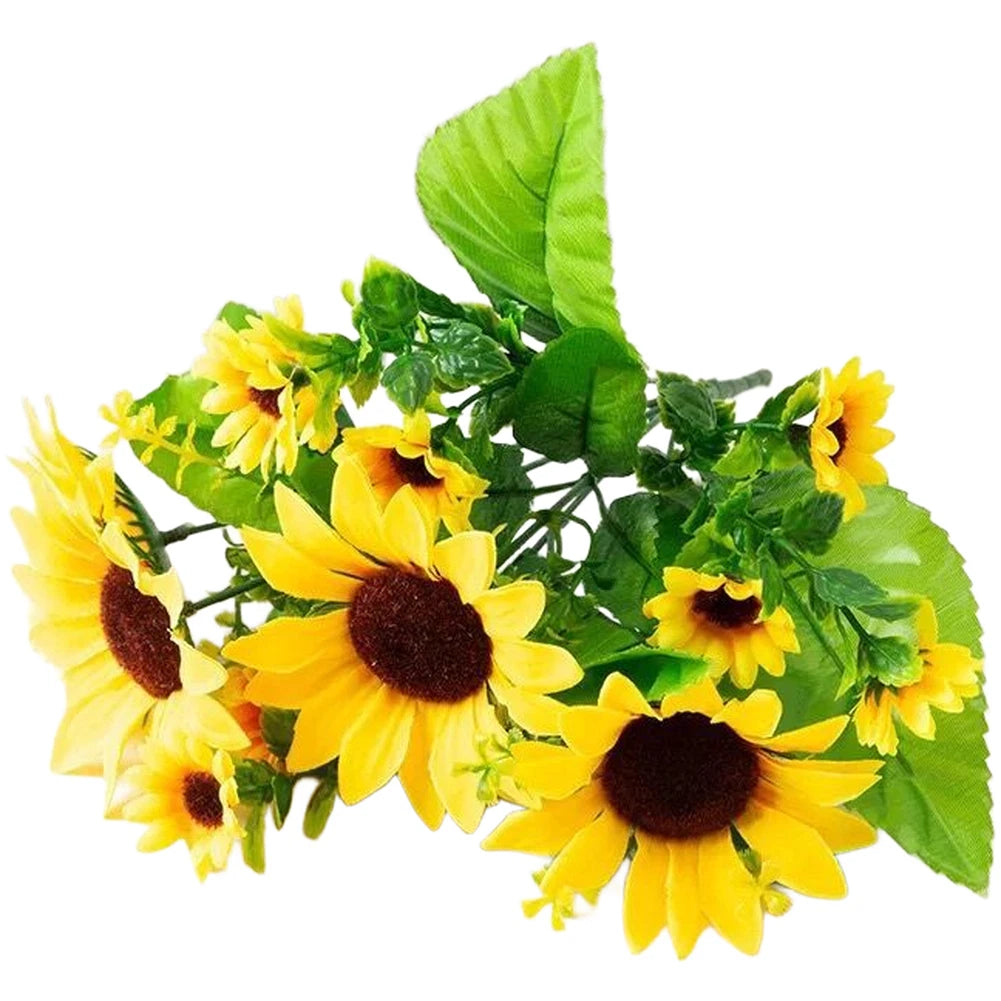Artificial Sunflower Bouquet 13 Heads with Silk Cloth Stems