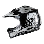 Youth Full Face Motocross Helmet for Kids (S, M, L, XL) - Black Skull DOT
