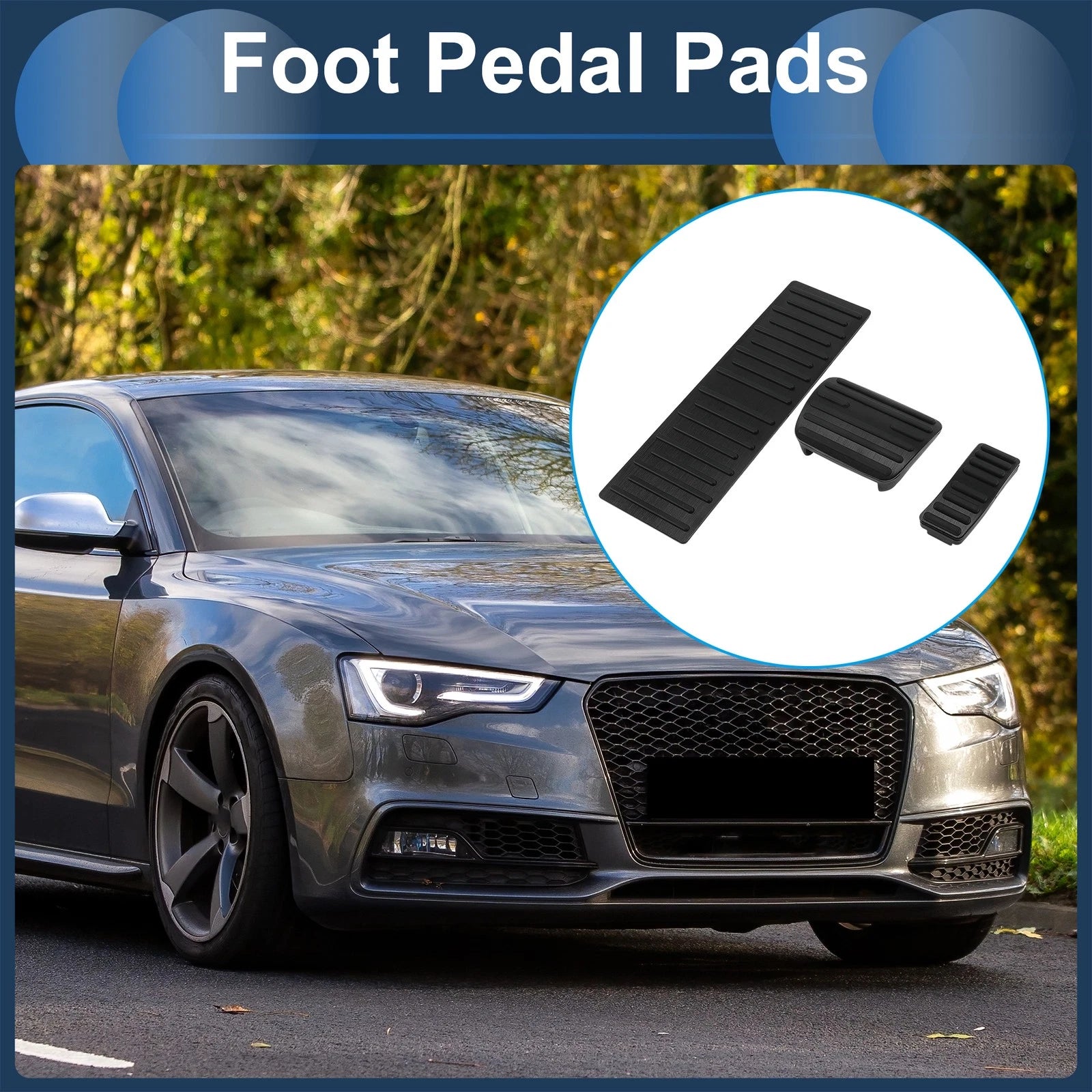 3 Pcs Automatic Foot Accelerator Pedal Covers for Audi A4 A5 A6 Q5 (2014–2020)